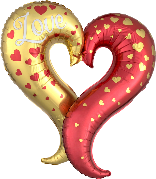 Love Geschwungenes Herz Folienballon Helium Gefüllt - Illustration Clipart (600x600), Png Download