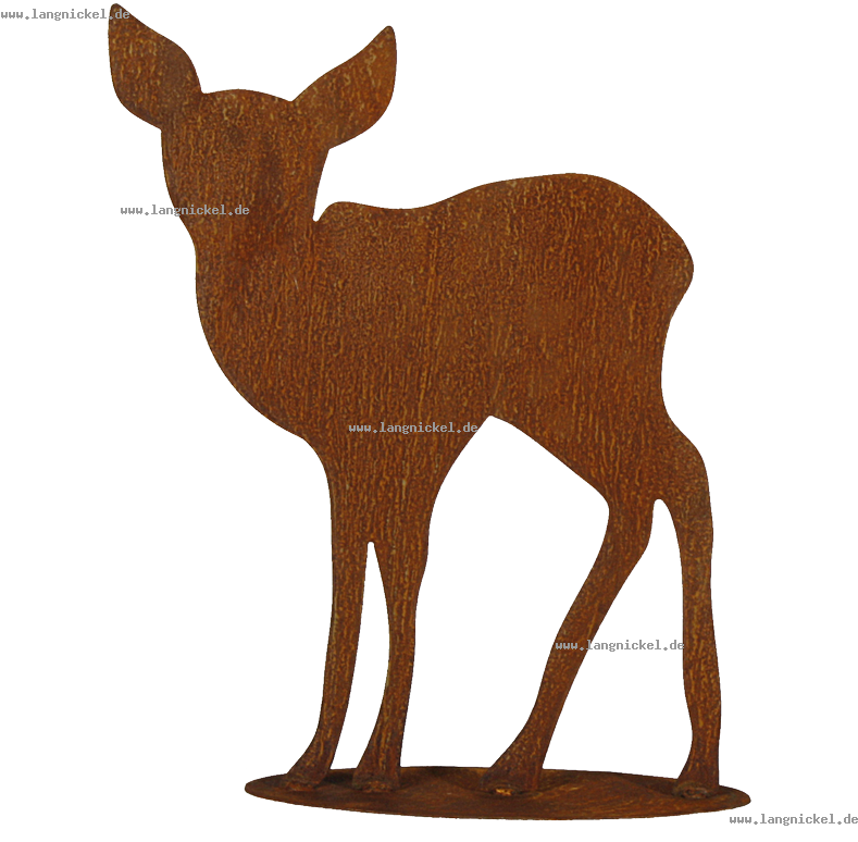 Deko Shop Rehkitz Auf Platte Metall Rosteffekt Rost - Roe Deer Clipart (800x800), Png Download