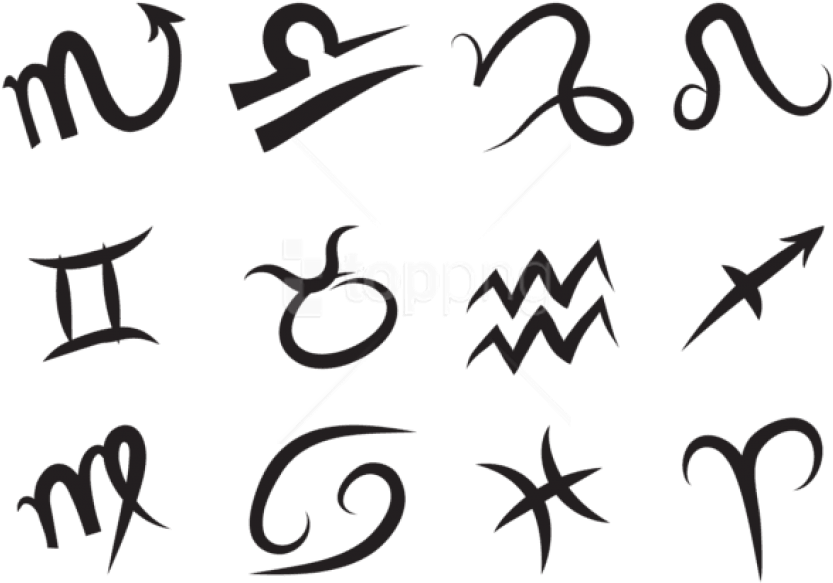 Download Zodiac Signs Set Clipart Png Photo Transparent Png (850x594), Png Download