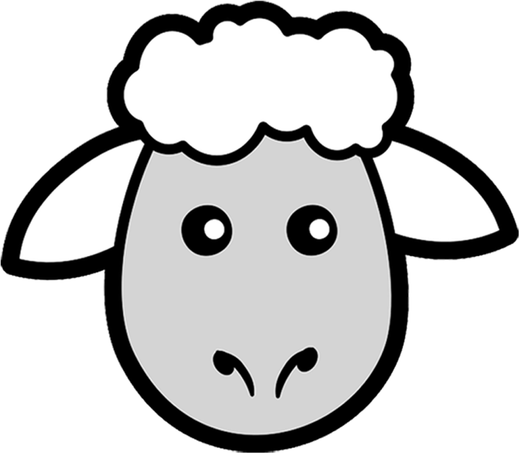 Schaf-icon Der 2014er Aktion - Sheep Face Mask Outline Clipart (1024x910), Png Download