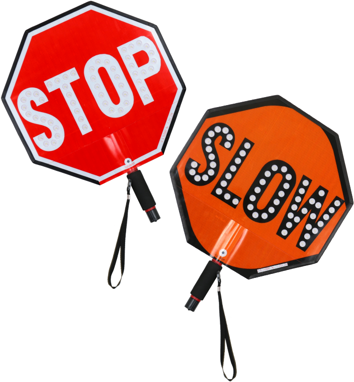 Led Stop Slow Paddle Clipart (710x767), Png Download