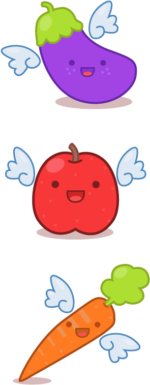 Vegetables And Fruit With Angel Wings An Entry For Clipart (650x800), Png Download