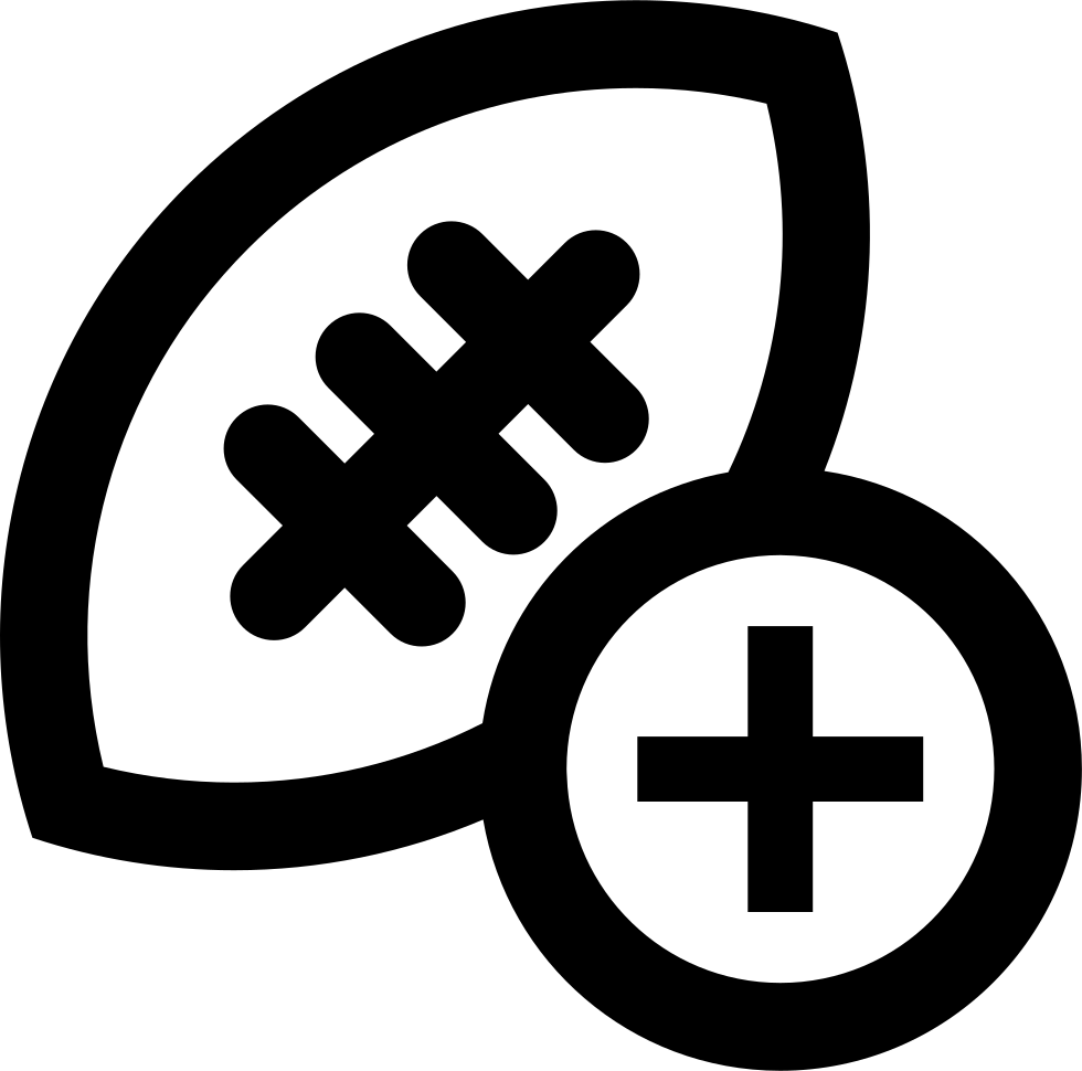 Rugby Ball With Plus Sign For Add Button Comments Clipart (980x970), Png Download