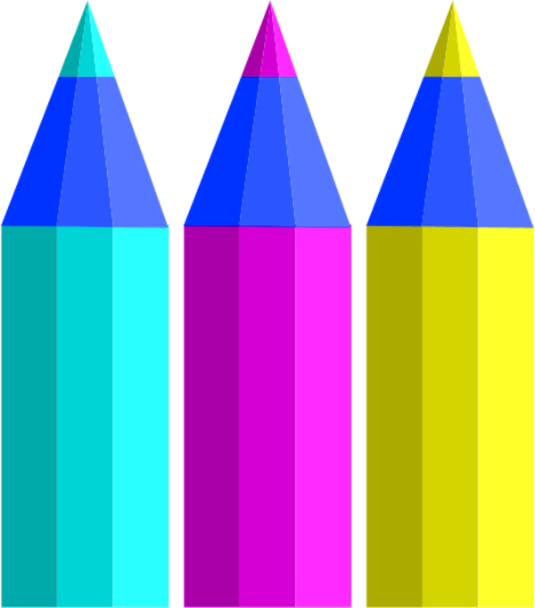 Color Pencils Vector Art Clipart (600x682), Png Download