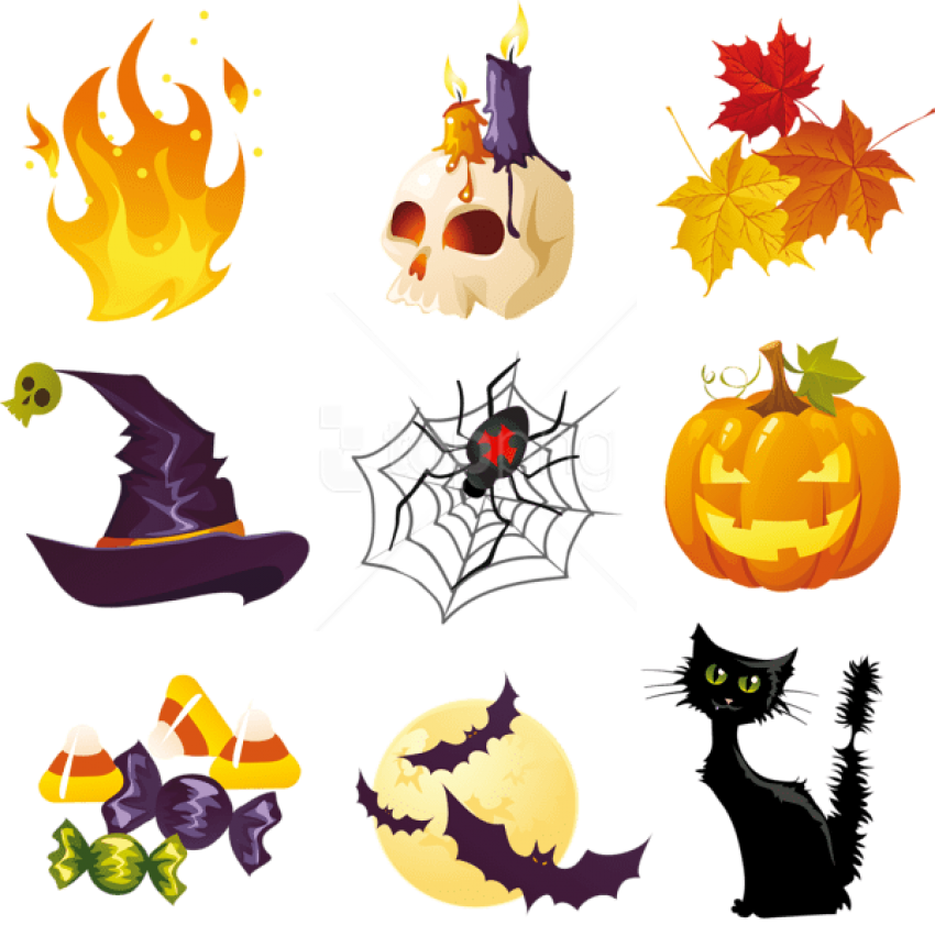 Free Png Download Halloween Pictures Collection Png - Halloween Clipart Collection Transparent Png (850x841), Png Download