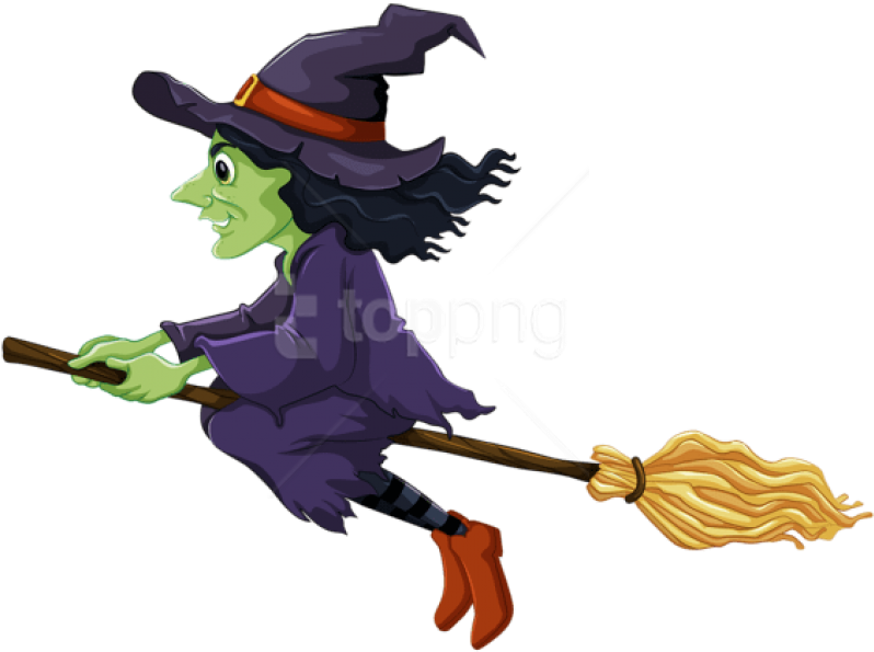 Free Png Download Halloween Witch Png Images Background - Halloween Witch Clipart Transparent Png (850x618), Png Download