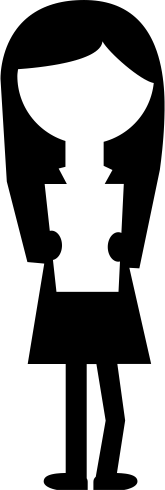 Female Student Standing Reading Text Paper Sheet Comments - Girl Student Icon Clipart (330x980), Png Download