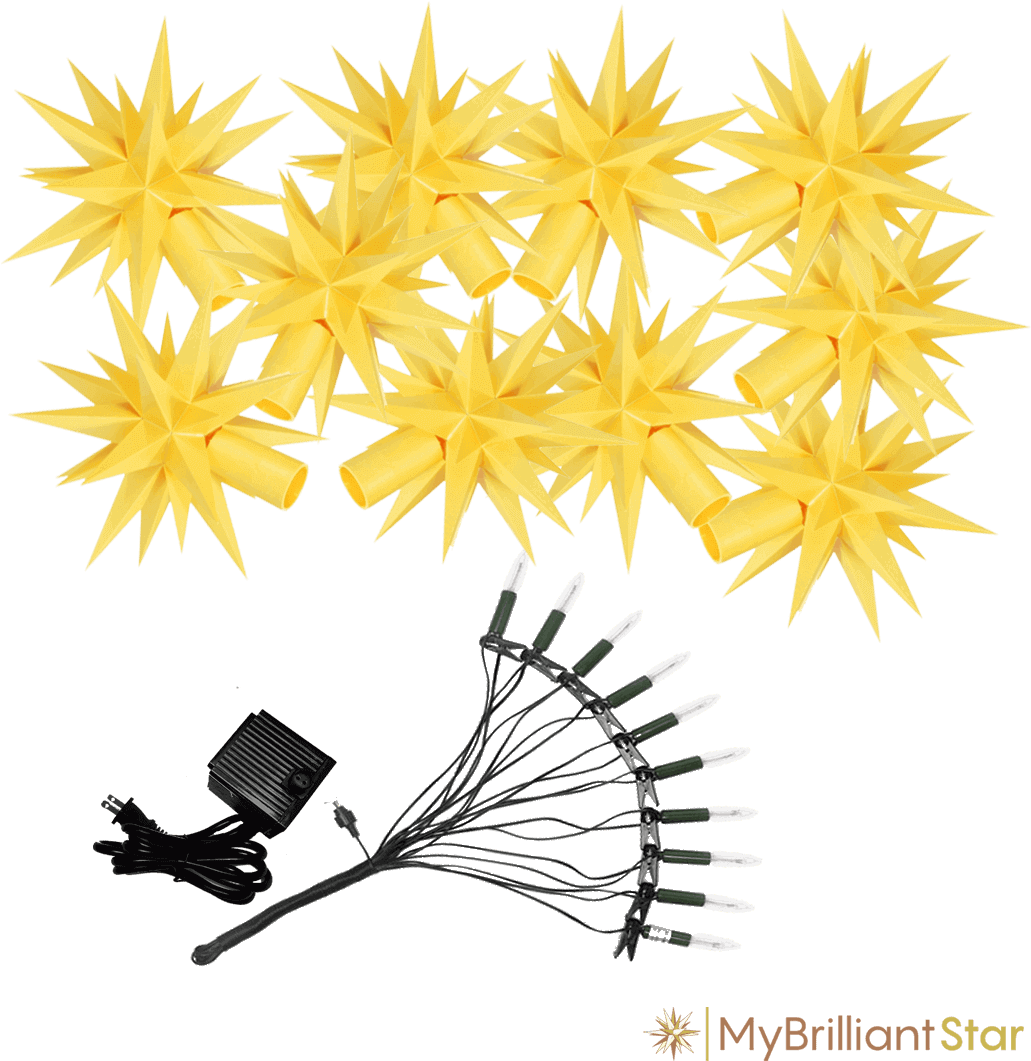 Original Herrnhut Plastic Star Chain, Yellow, ~ 12 Clipart (1080x1080), Png Download