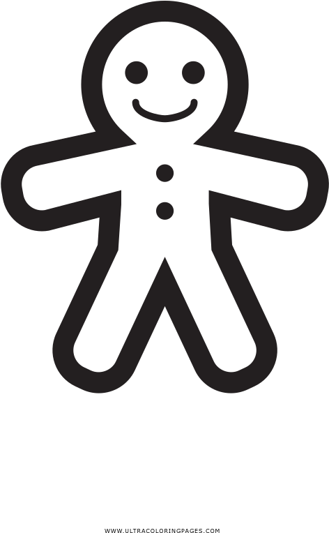 Gingerbread Man Coloring Page - Cartoon Clipart (1000x1000), Png Download
