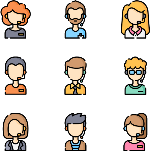 Call Center Avatars - Cartoon Clipart (600x564), Png Download