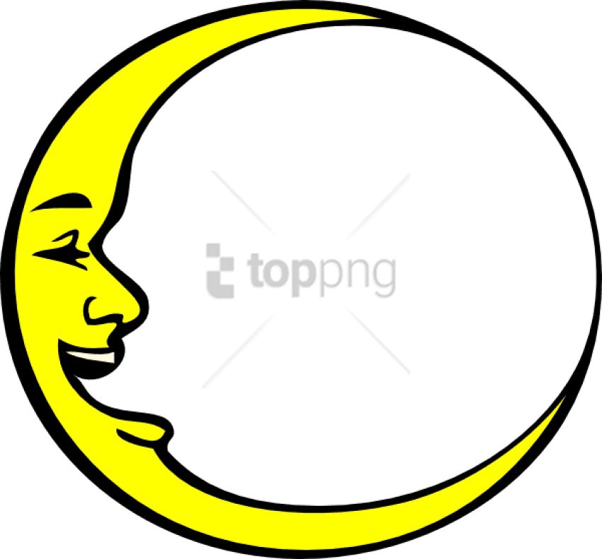 Free Png Smiling Crescent Moon Png Image With Transparent - Crescent Moon Smiling Clipart (850x790), Png Download