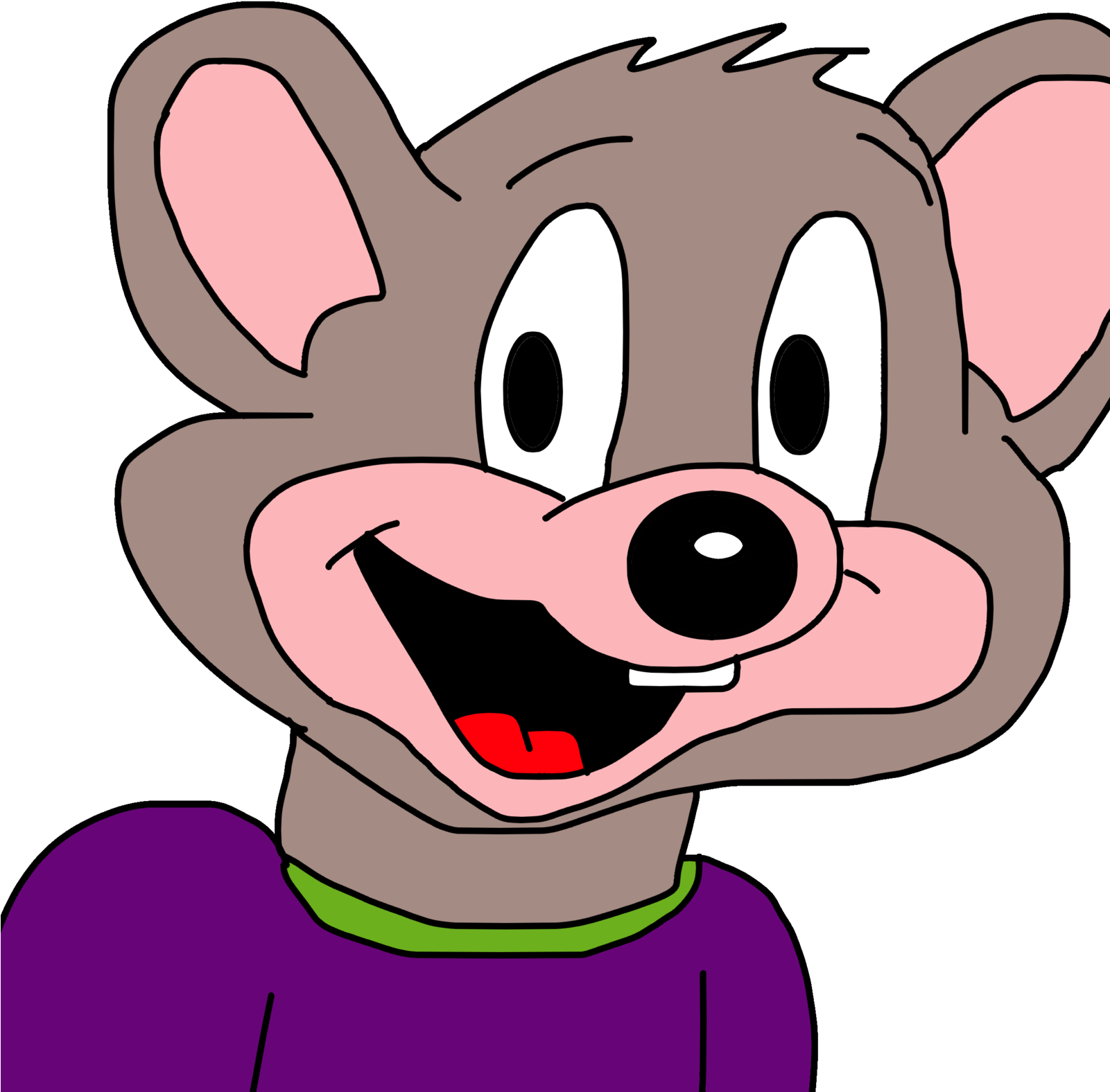 Chuck E By - Desenho Do Chuck Cheese Clipart (1600x1946), Png Download