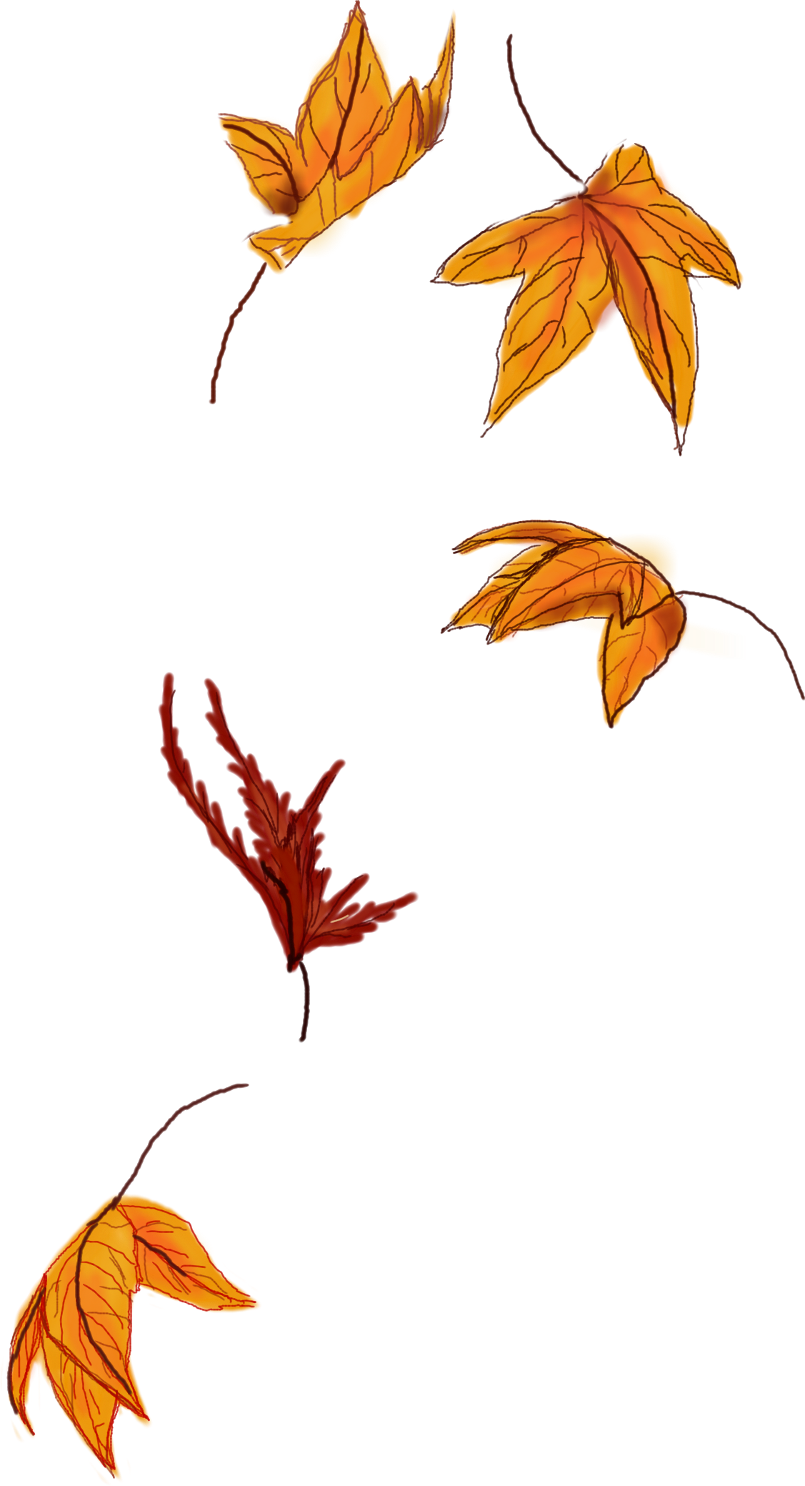 Fall Leaves Clip Art/sticker - Illustration - Png Download (1024x1889), Png Download