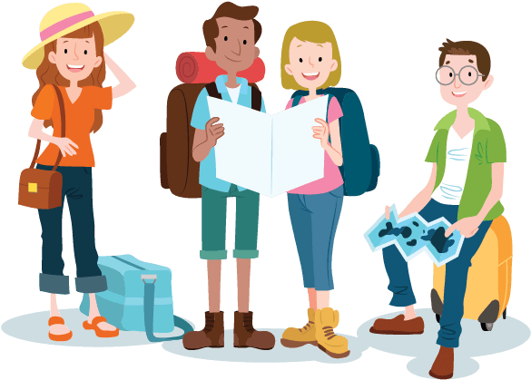 Melancong Ke Turki - Cartoon Clipart (834x522), Png Download