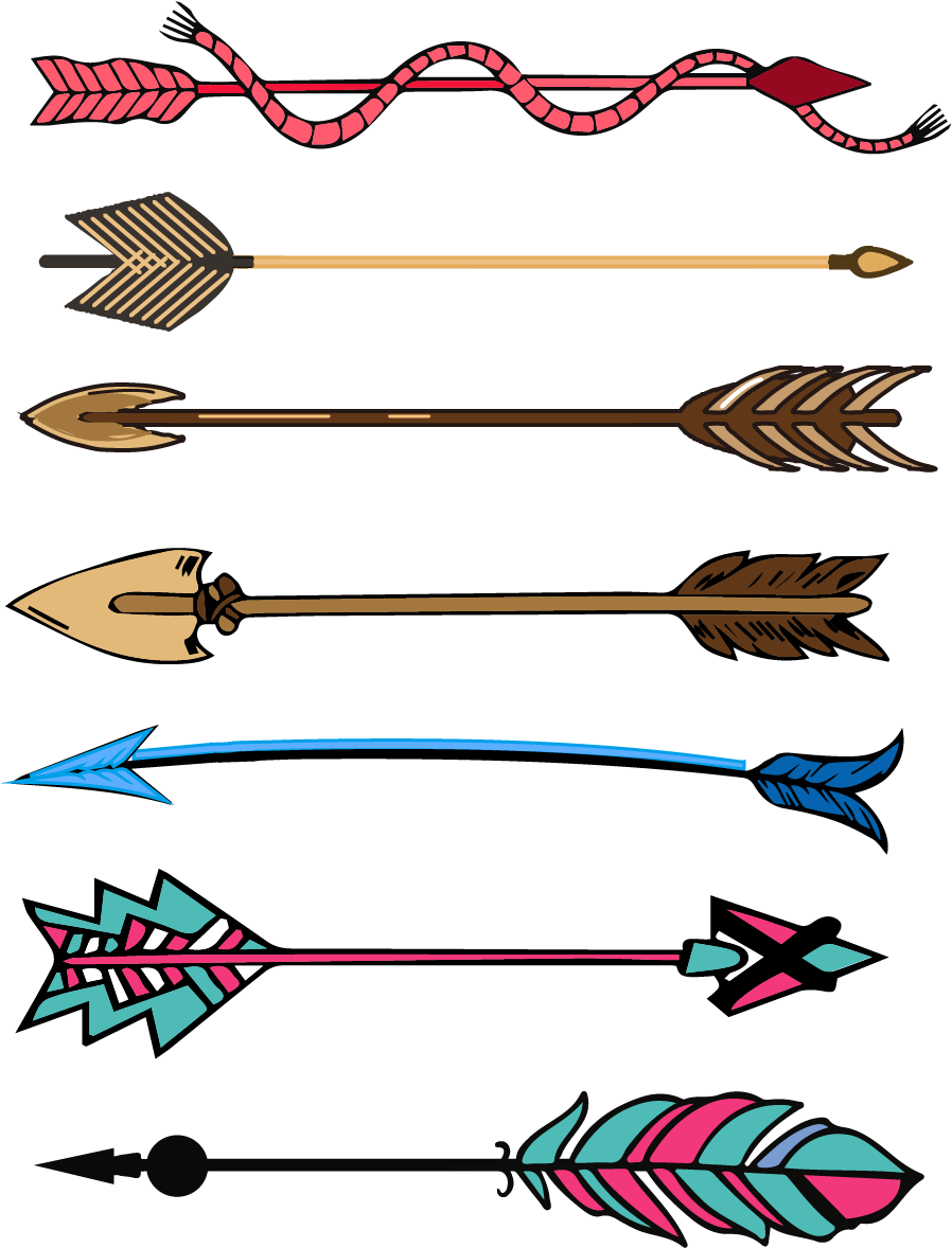 Hand Painted Colorful Special Arrow Ai Vector Colored Clipart (1024x1370), Png Download