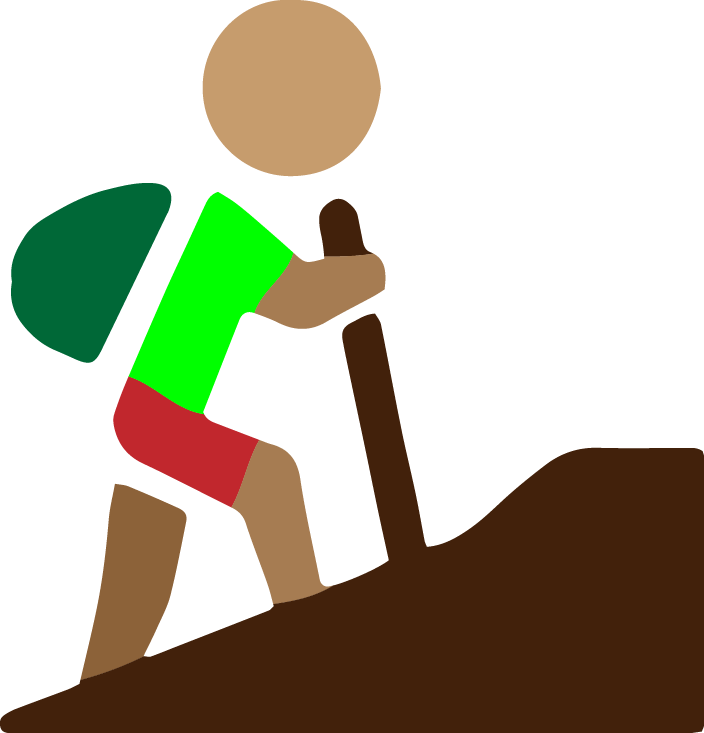 Hiking - Illustration Clipart (704x733), Png Download