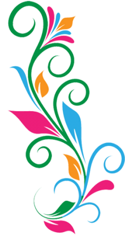 Flower Side Png - Colorful Corner Design Png Clipart (700x525), Png Download