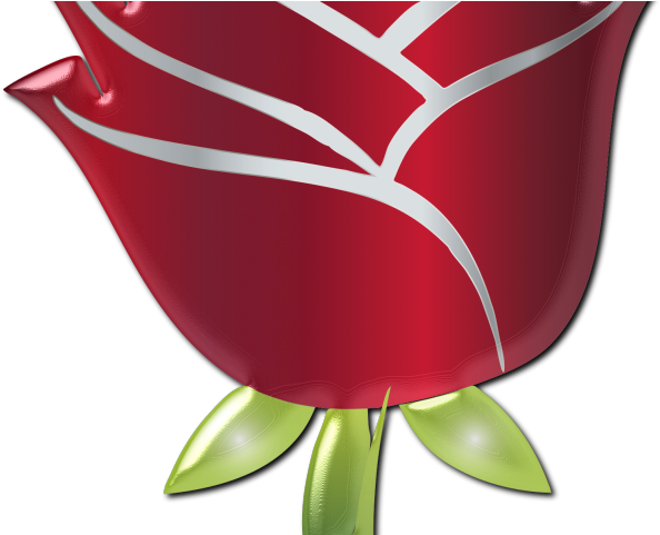 Red Flower Clipart 2 Rose - Shadow Of A Rose - Png Download (640x480), Png Download