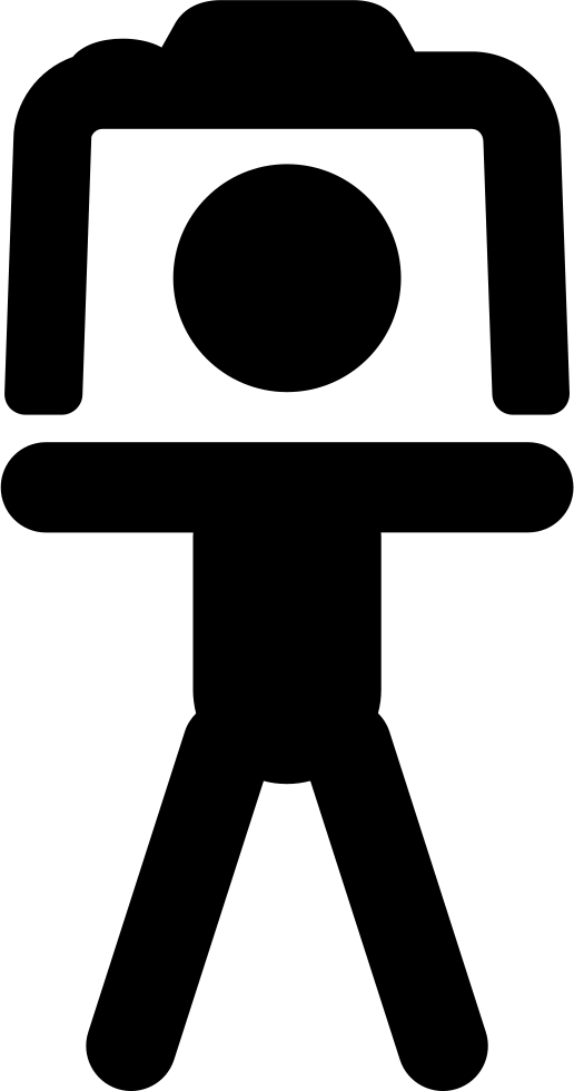 Photo Camera On A Tripod From Frontal View Comments Clipart (516x980), Png Download