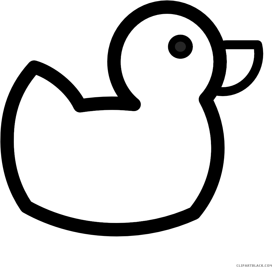 Black And White Rubber Duck Clipart - Duck Clip Art Black And White - Png Download (999x999), Png Download