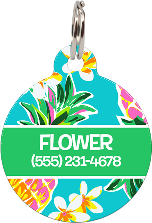 Green Hawaii Personalized Dog Id Tag For Pets - Locket Clipart (803x802), Png Download