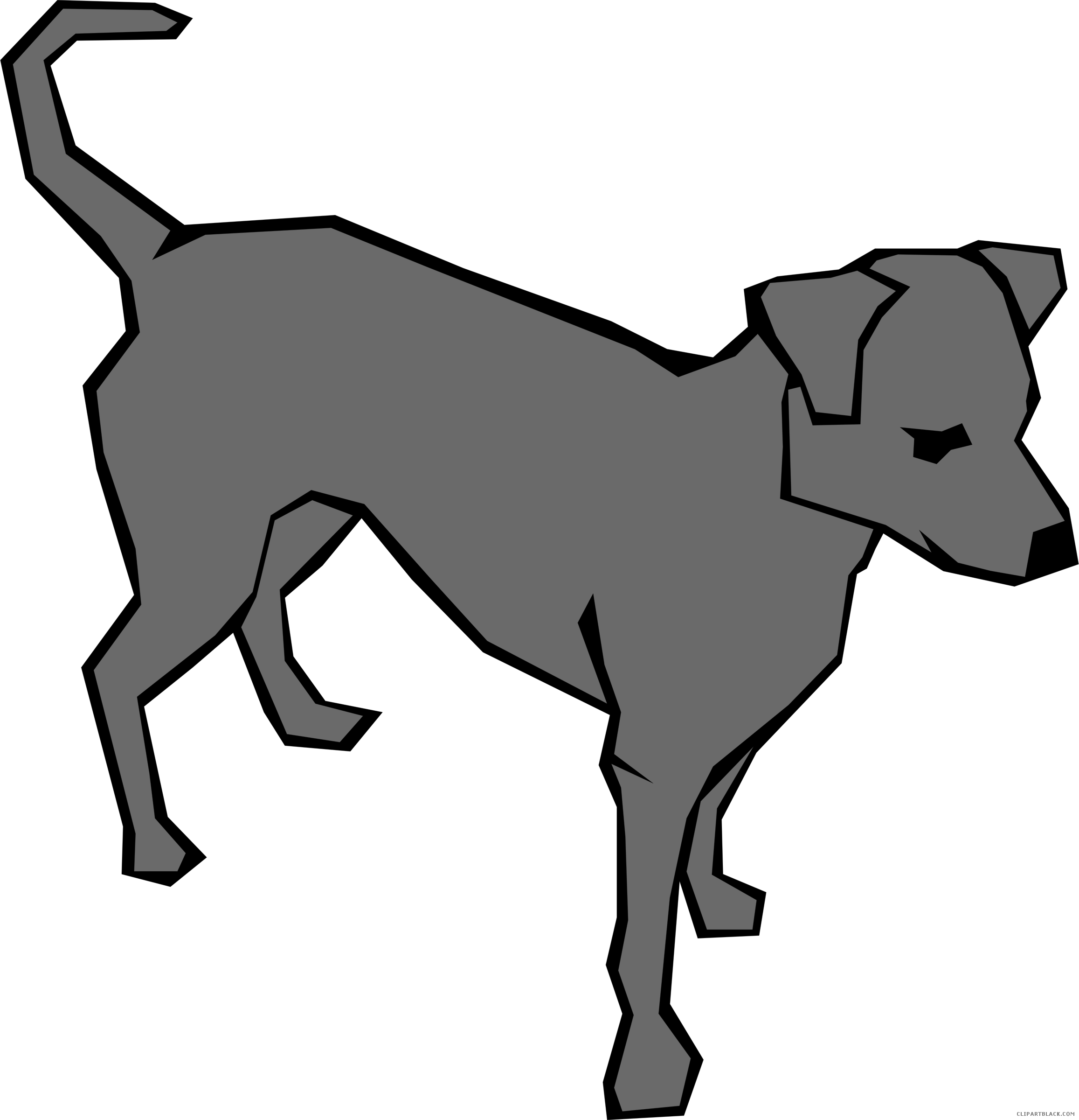 Dog Huge Animal Free Black White Clipart Images Clipartblack - Clip Art Dog - Png Download (2314x2400), Png Download