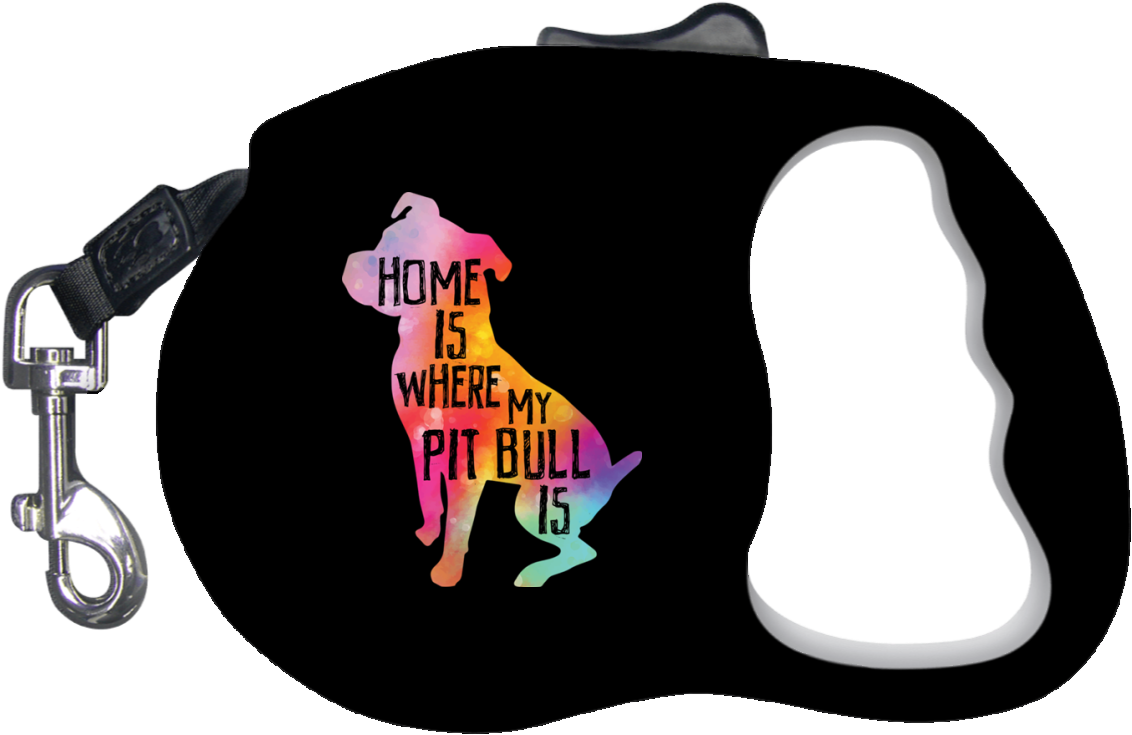 Home Is Where My Pit Is Retractable Dog Leash - Leash Clipart (1155x1155), Png Download