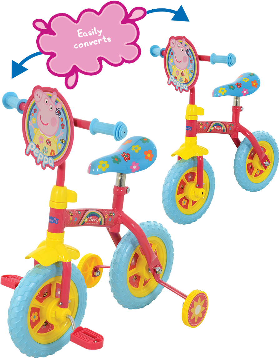 2 In 1 10” Training Bike Domestic Clipart (900x1171), Png Download