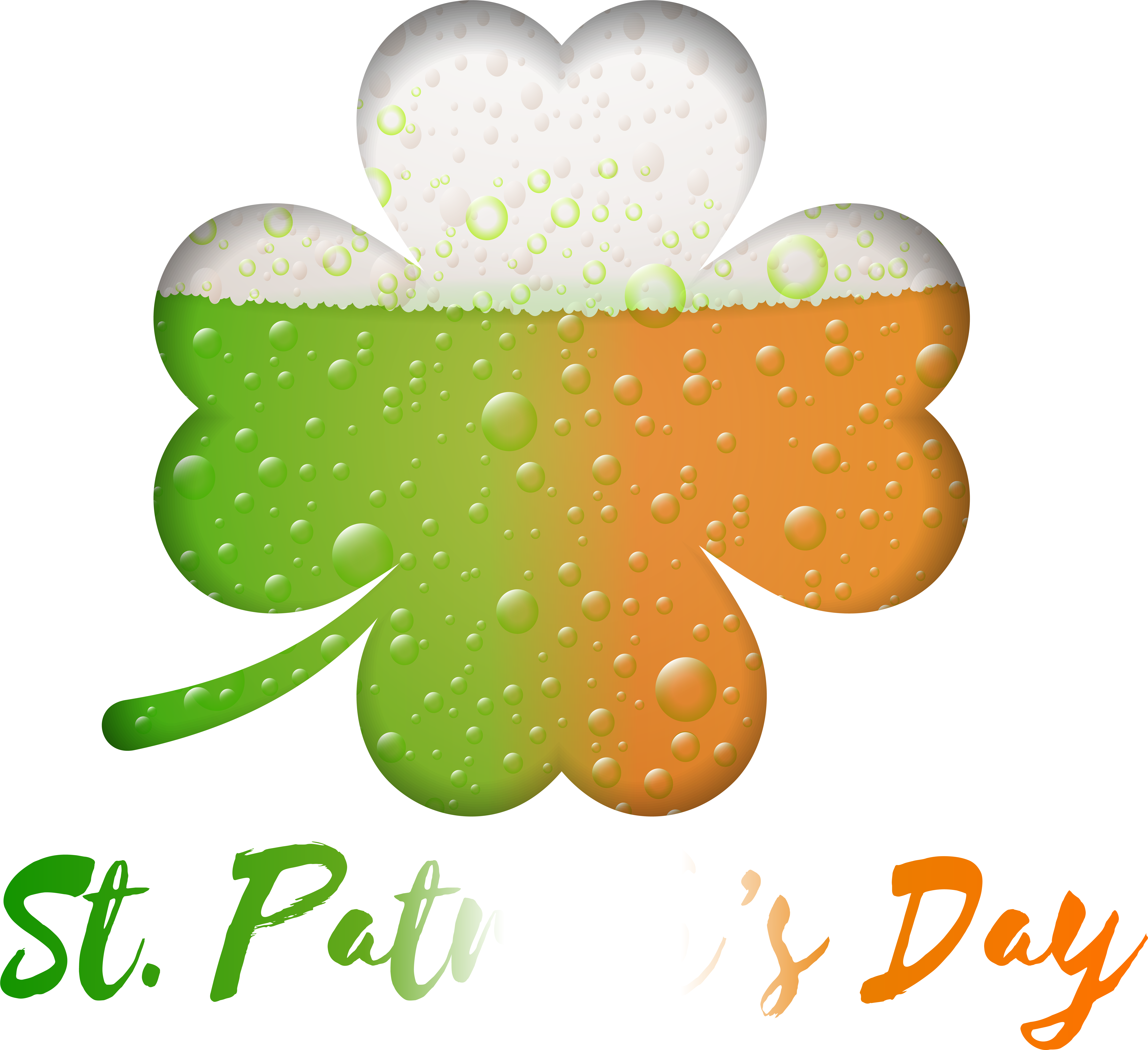 St Patrick's Day Beer Clover Transparent Image Clipart (8000x7328), Png Download