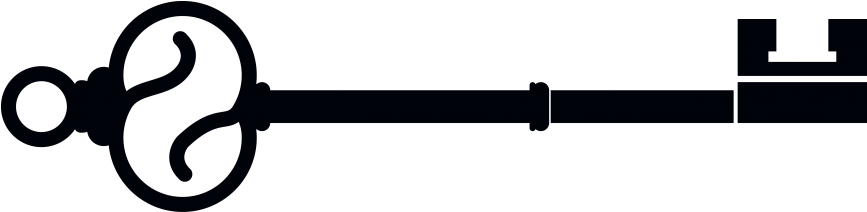 Antique Keys Silhouette - Circle Clipart (866x650), Png Download