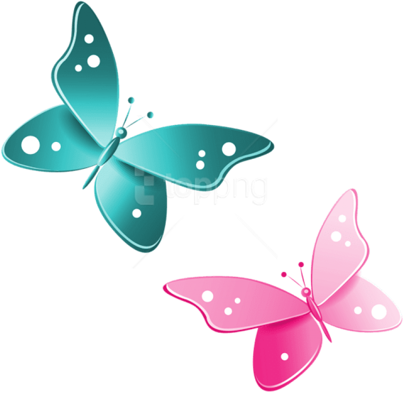 Download Blue And Pink Butterflies Clipart Png Photo - Butterfly Clipart Png Transparent (850x838), Png Download