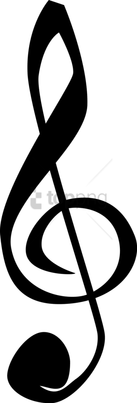 Free Png Music Notes Png Clipart Png Image With Transparent - Treble Clef Clear Background (480x1410), Png Download