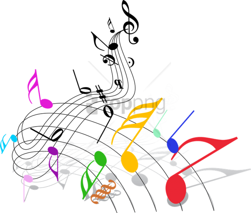 Free Png Download Music Notes Border Png Png Images - Colorful Music Notes Png Clipart (850x722), Png Download