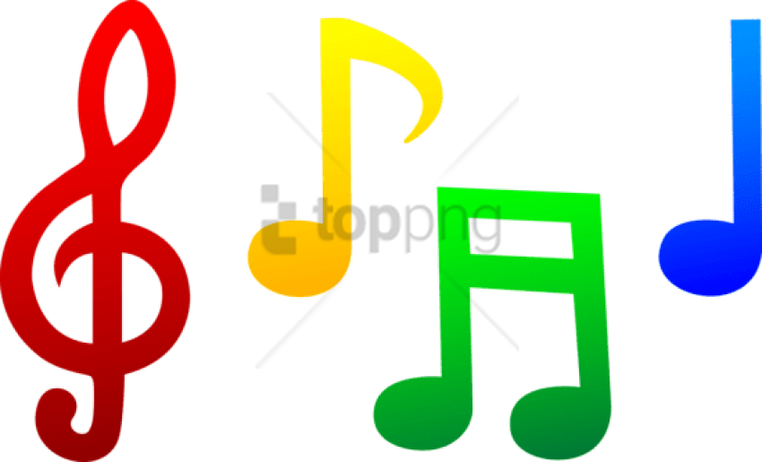 Free Png Download Colorful Music Png Png Images Background - Colorful Music Note Clipart Transparent Png (850x515), Png Download