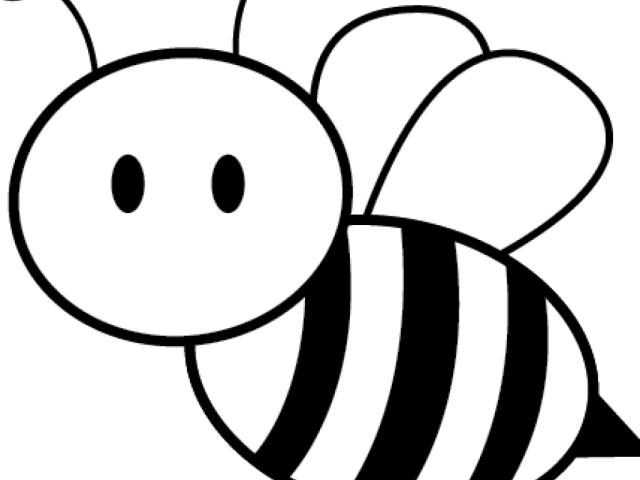 Bees Clipart Butterfly - Honey Bee Black And White - Png Download (640x480), Png Download