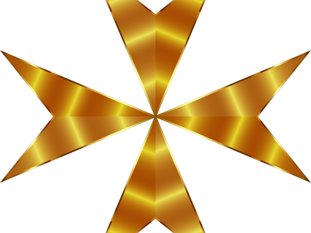 Shooting Star Clipart Golden - Maltese Cross - Png Download (640x480), Png Download