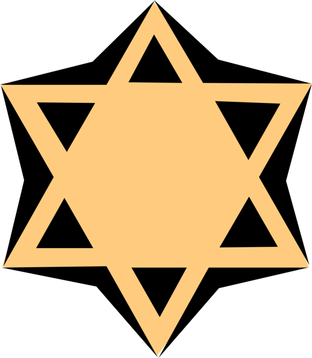 Vector Illustration Of Star Of David Shield Of David Clipart (609x700), Png Download