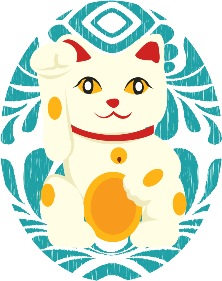 Lucky Cat Onesie Clipart (755x958), Png Download