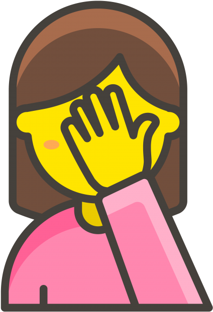 Woman Facepalming Emoji - Emoji Mujer Cara Svg Clipart (866x650), Png Download
