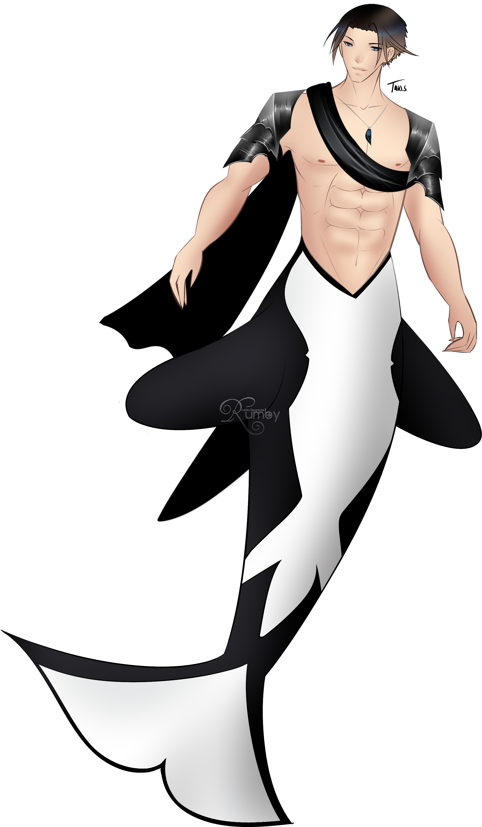 In The World Of Dream Crystal, Takis, An Orca Merman, - Illustration Clipart (1994x3424), Png Download