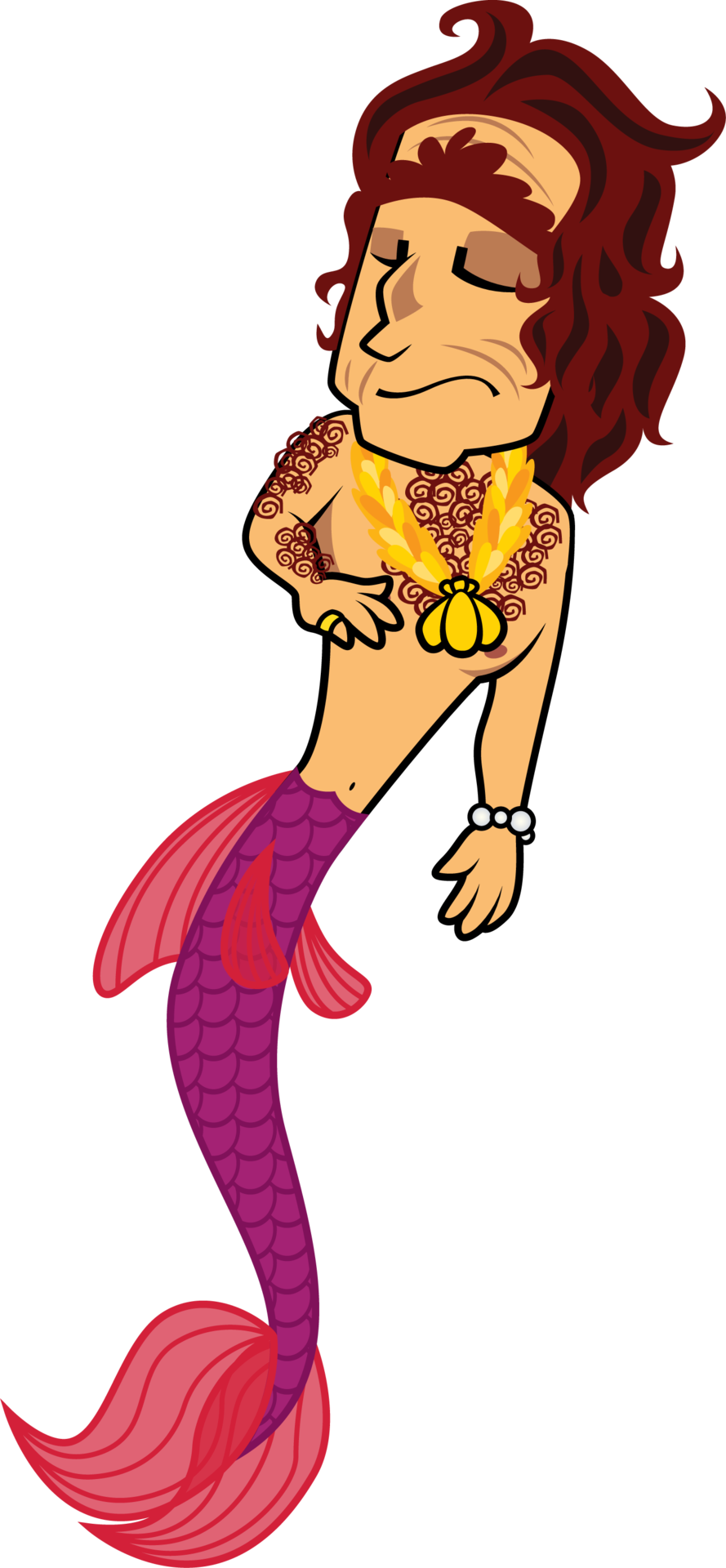 3 Skatoony Mermaids Down, And 1 To Go Merman Earl Is - Cartoon Clipart (889x1920), Png Download