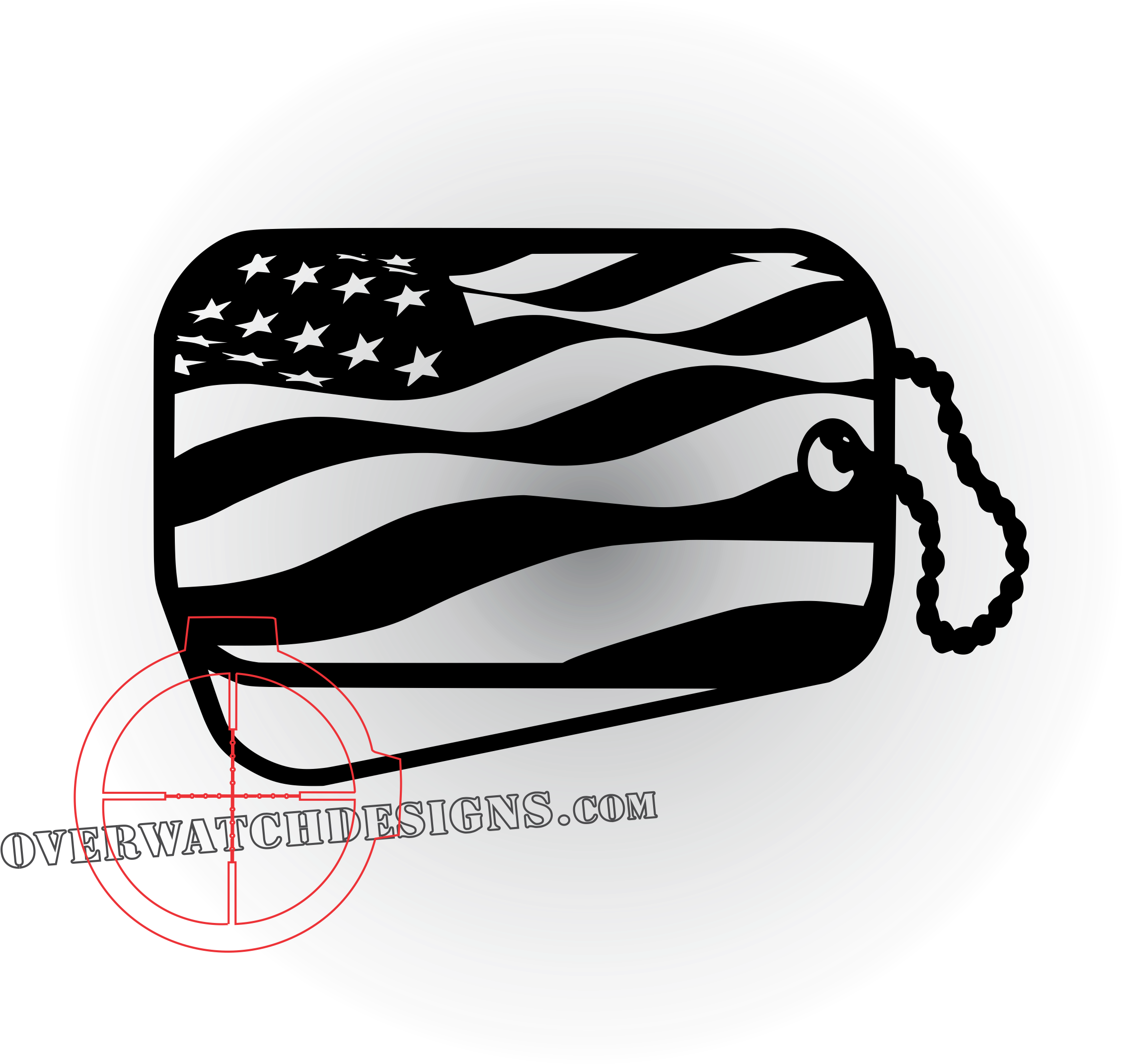 Waving American Flag Dogtag - Handbag Clipart (2401x2393), Png Download