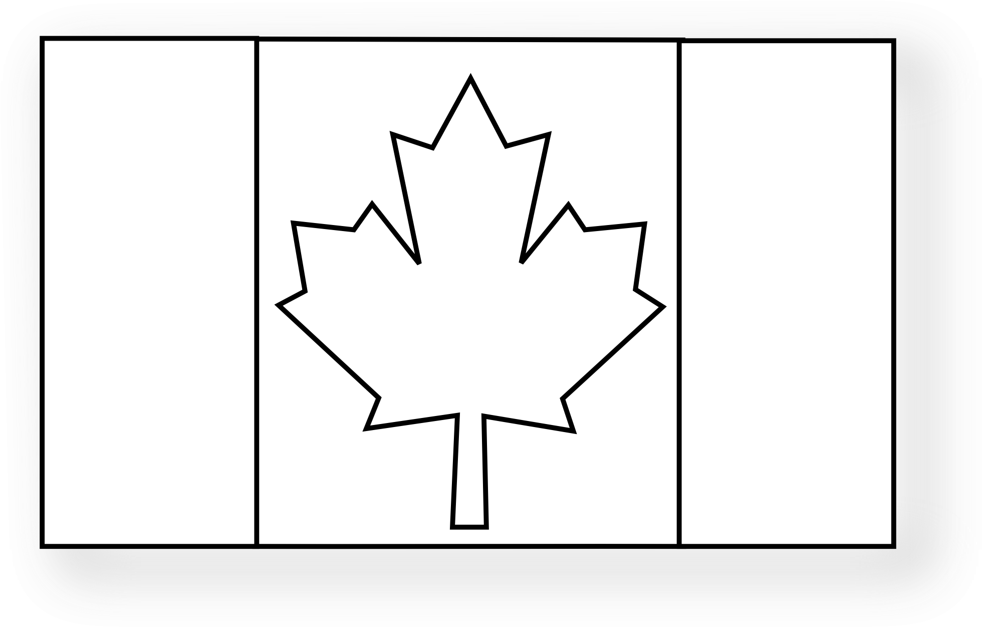 Canadian Flag Black Coloring Book Svg Colouringbook - Canadian Flag Line Art Clipart (999x639), Png Download