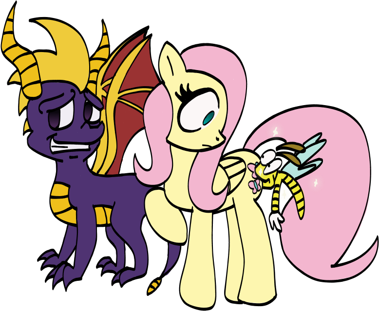 Turkleson, Fluttershy, Plot Bite, Safe, Sparx The Dragonfly, - Cartoon Clipart (778x639), Png Download