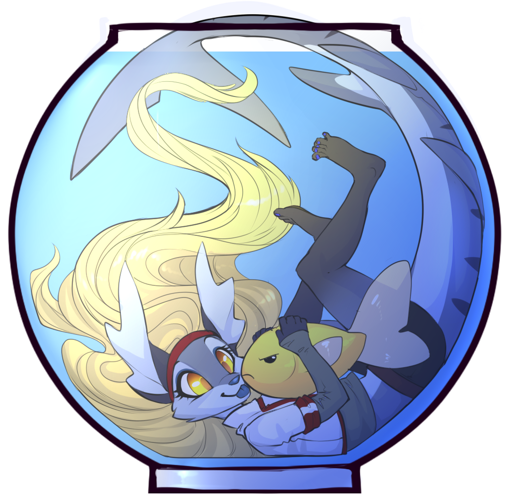 [sticker] Fishbowl - Cartoon Clipart (1024x1024), Png Download