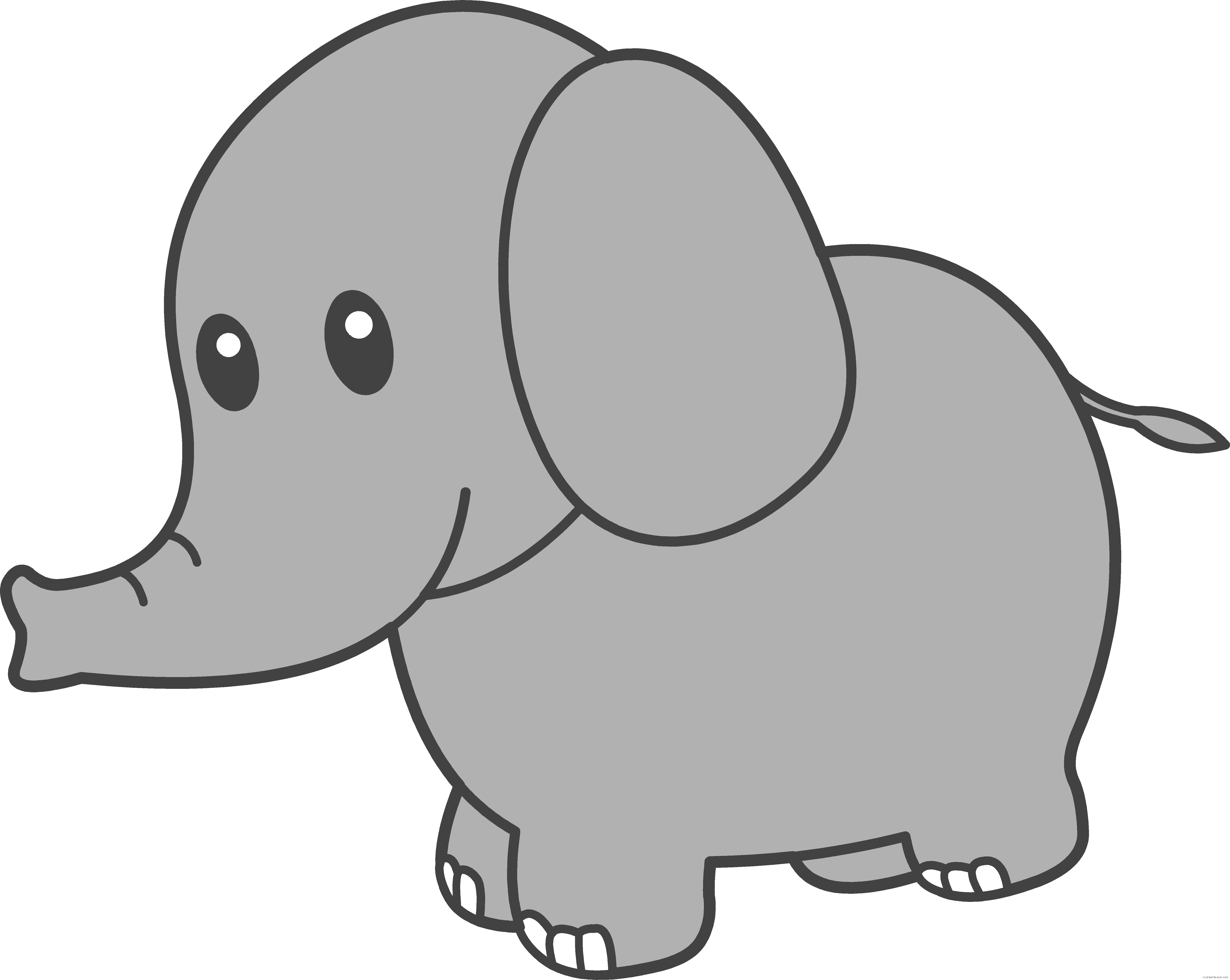 Cute Clipartblack Com Animal Free Black White Ⓒ - Clipart Elephant - Png Download (6062x4830), Png Download