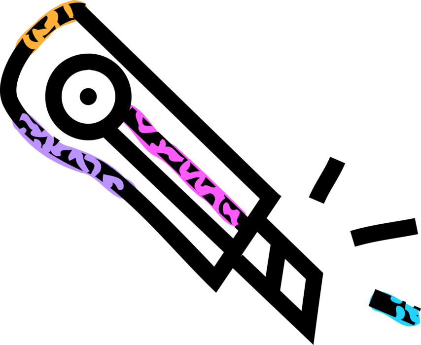 Retractable Blade Safety Knife Clipart (854x700), Png Download