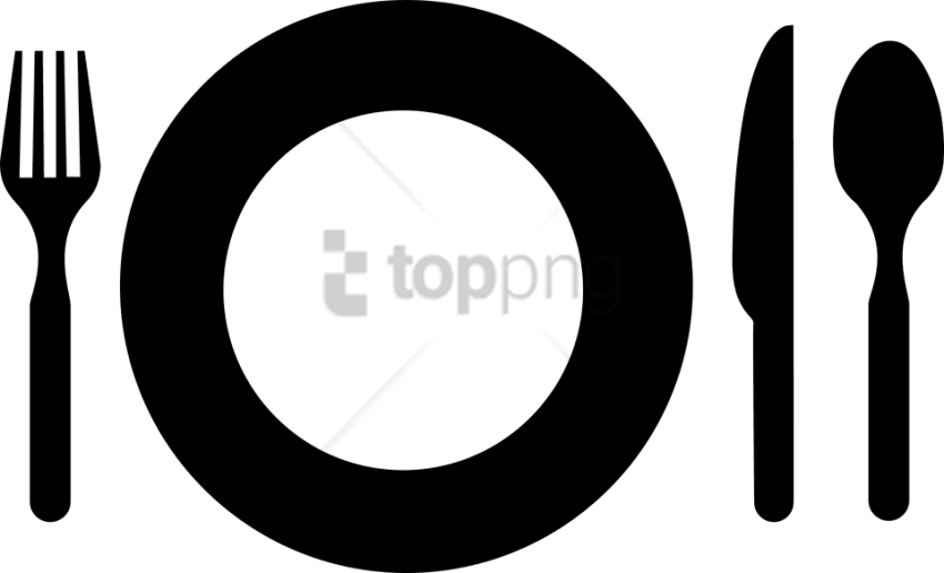 Free Png Food Symbol Restaurant Png Image With Transparent - Plate And Cutlery Clipart (850x516), Png Download