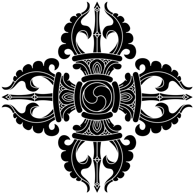 Faith Buddhism Vajra Bw - Bajra Tattoo Design Clipart (745x745), Png Download