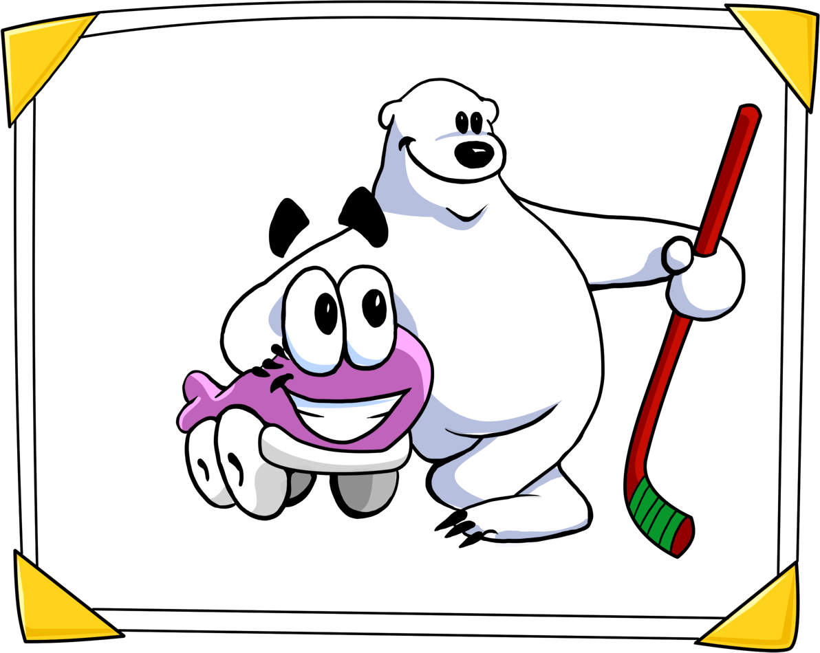Putt-putt And Maurice After A Game Of Ice Hockey - Cartoon Clipart (1192x950), Png Download